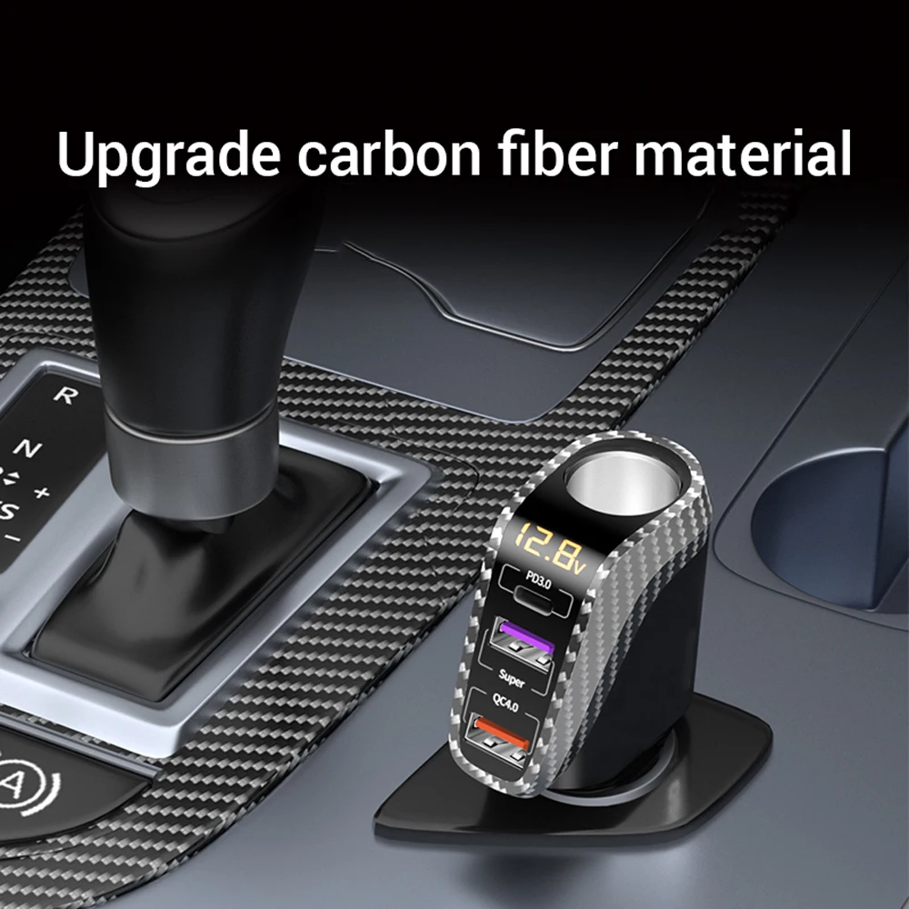 Car Charger 4 IN 1 Car Charger Fast Charging QC3.0 QC4.0 PD3.0 SCP 100W Quick Charge for IPhone 14 13 Samsung Mobile Phone