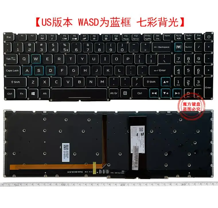 

Для ACER Predator Helios 300 PH315-52 PH315-53 PH317-53 US RGB клавиатура с подсветкой (blue wsad key)