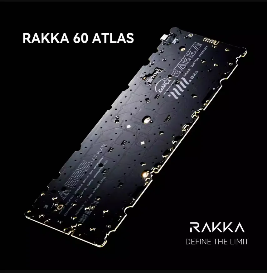 RAKKA 60 ATLAS (V2) 키보드 PCB 폼 세트 홀 이펙트 기술 0.14ms 초저지연 지원 GH60 O-링 통합 도터보드 RGB