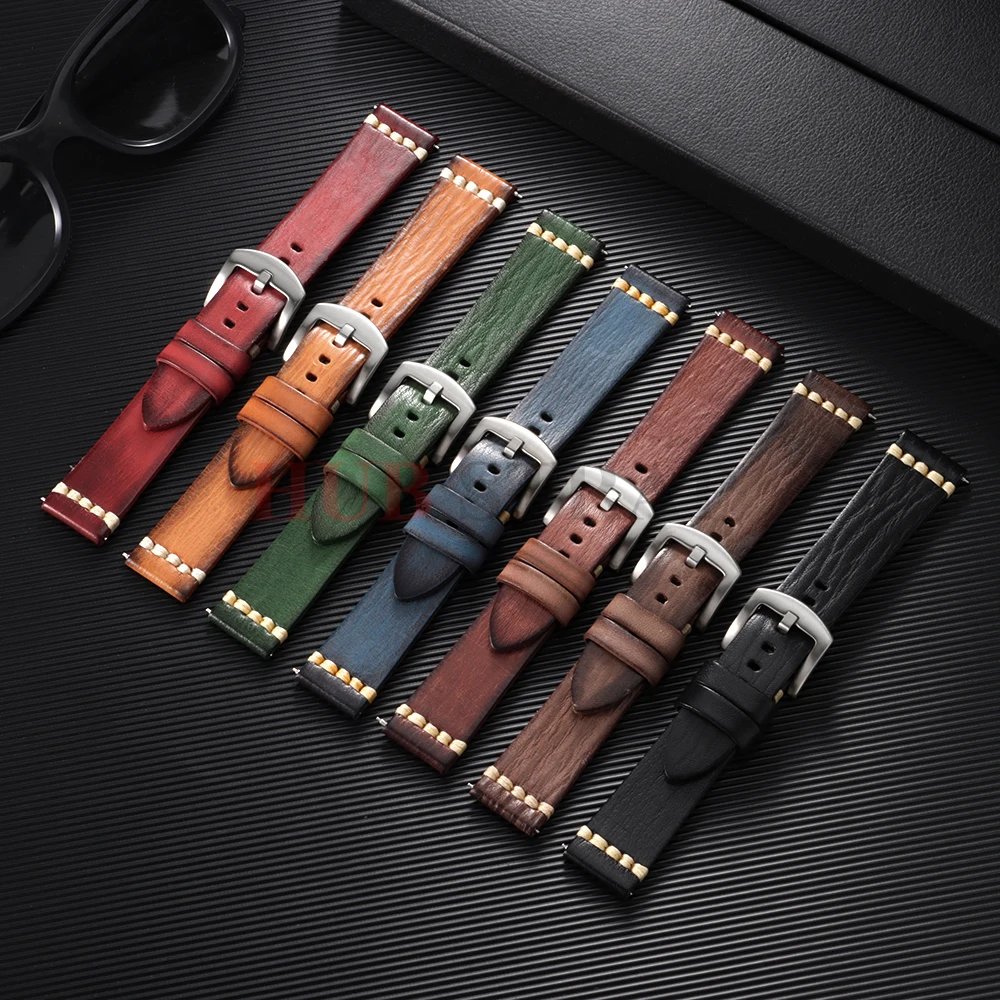 Handmade Retro Italian Leather Business Universal Watch Strap - Premium Cowhide Band