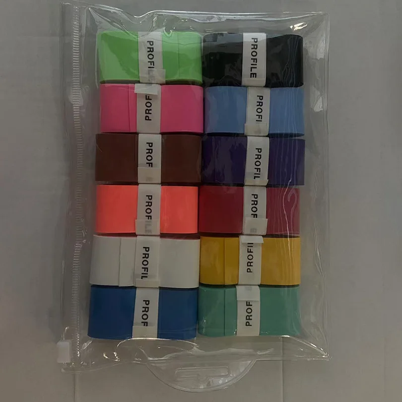 Laminated Sticky Tennis Badminton Racket Overgrip Fishing Rod Wrapping Tape Quick-drying Breathable 12pcs