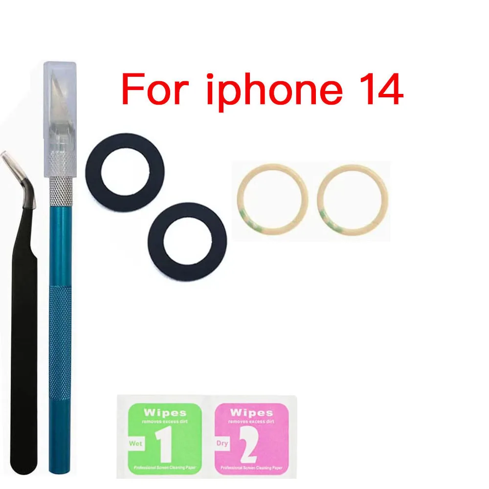 iPhone 11 12 13 14 Mini Pro Plus Max 용 교체 후면 카메라 유리 렌즈(접착 테이프 포함) 및 도구 제거