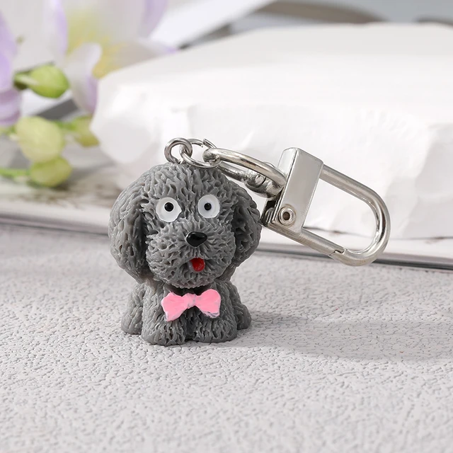 Handmade Poodle Bag Charm Ornament Pendant Clip Dog Keychain 