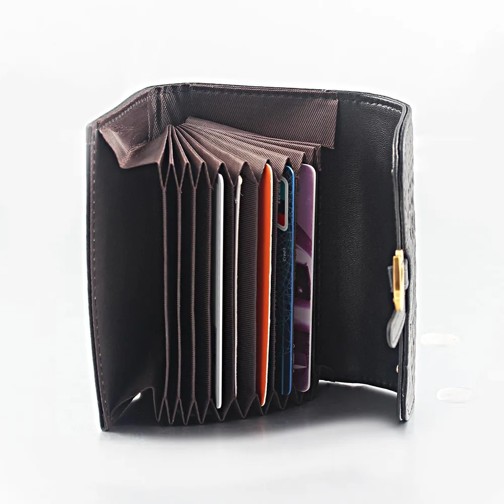 Letter D Crocodile Leather Small Card Holder Multi-Card Card Women Wallet