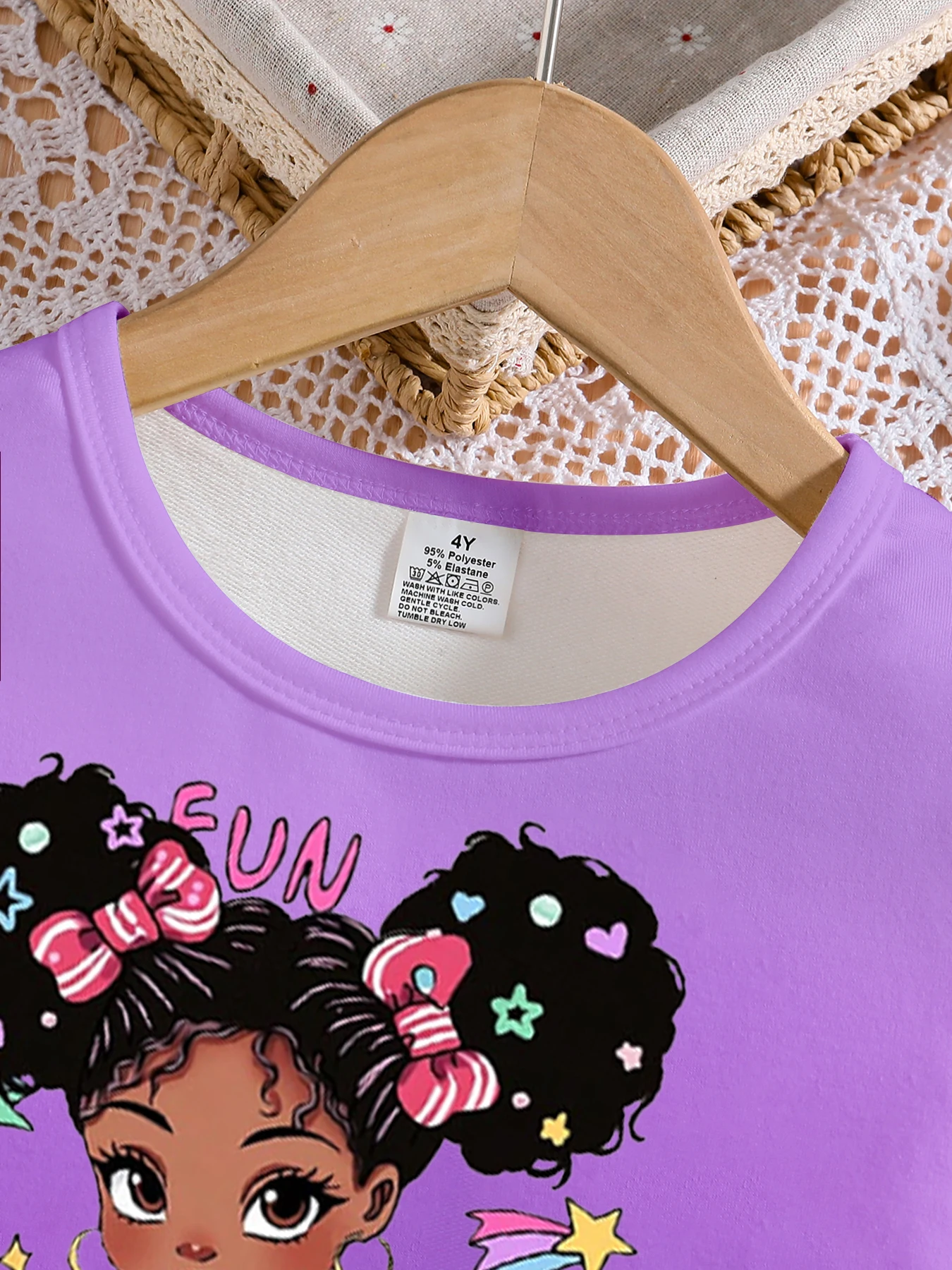 Girls’ Cartoon Top & Slim Pants Set 3