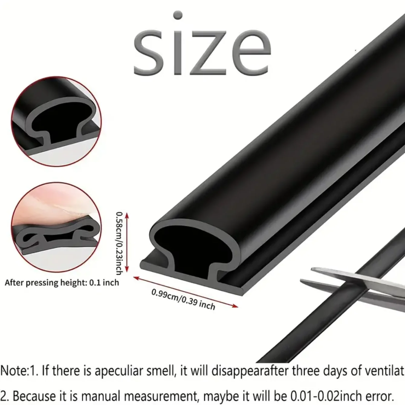 Door Seal Strip Weather Stripping 1pc Window And Door Soundproofing Self-Adhesive Backing D-Shape