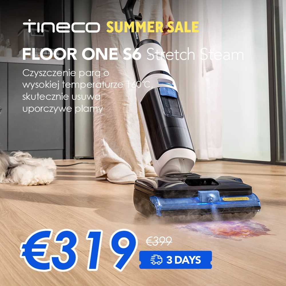 Tineco FLOOR ONE S6 Stretch Steam z EU za $386.42 / ~1437zł Tineco FLOOR ONE S6 Stretch Steam z EU za $386.42 / ~1437zł