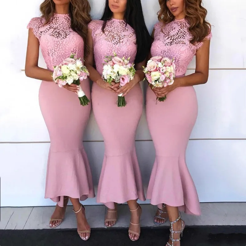 

Mermaid Bridesmaid Dresses For Women 2023 Sexy Wedding Party Gowns Ankle-Length Maid Of Honor Dress Pleats Custom Made