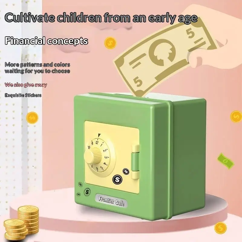 Mini tirelire à combinaison, coffre-fort pour enfants, boîte à monnaie à code rotatif, cadeau_voghion.com