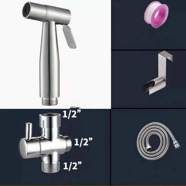 ชุดหัวฉีดชำระแบบมือถือ สแตนเลส สำหรับห้องน้ำ พร้อมฝักบัวฉีดชำระแบบมือถือ ทำความสะอาดตัวเองได้ 2