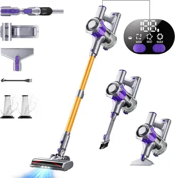 580W Powerful Cordless Stick Vacuum Cleaner, 70Mins Battery, Anti-Tangled for Hardwood Floors Carpets Pet Hair 1