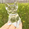 Natural Clear Glass French Bulldog Hand-carved Cartoon Crystal Healing Stone Home Decor Creative Christmas Gifts For Kids 1pcs 1