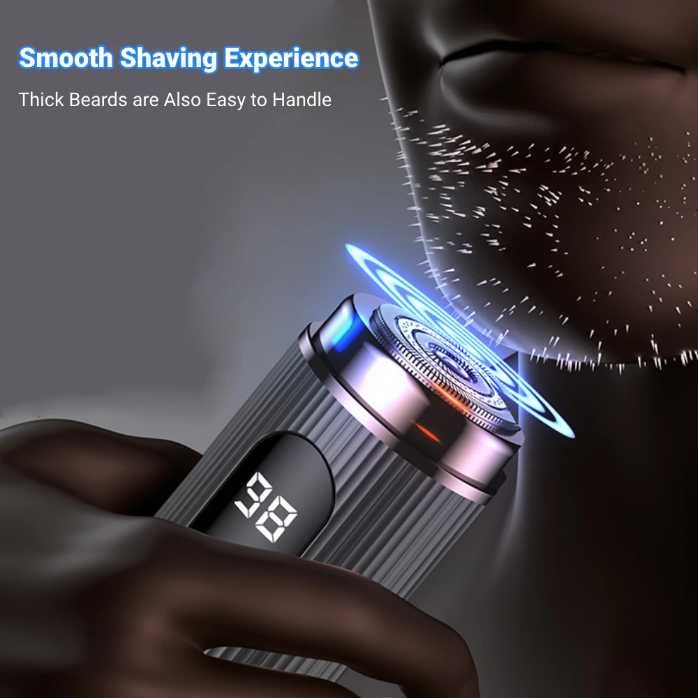 New Mini Portable Rechargeable Electric Shaver with Digital Display Beard Razor for Men Pocket Size Wet and Dry Travel Razor electric shaver beard trimmer