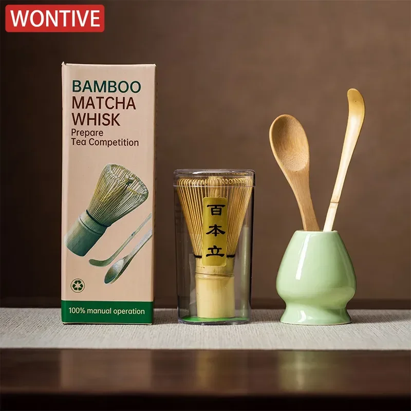 Tea Whisk 3/4/5Pcs Kitchen Accessories Matcha Green Tea Powder Whisk Teaware Japanese Ceremony Bamboo Chasen Tea Tool Brush