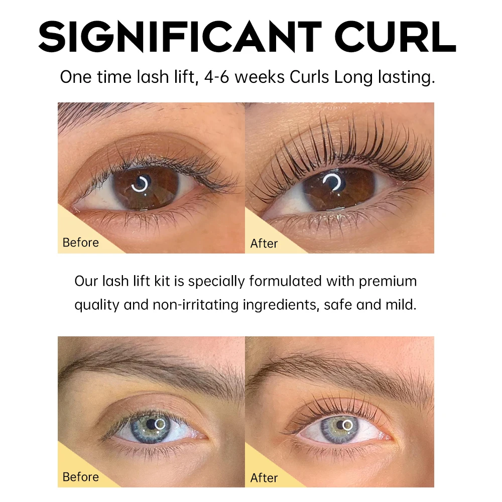 Gollee Wimpern- und Augenbrauenlifting-Set für 4-6 Wochen Halt, inklusive Wimpernzange, Wimpernwelle, Pflege- und Make-up-Tools_voghion.com