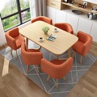 Modern Rectangular Leather Dining Set with 6 Chairs – High-Quality Table for Dining Room or Reception Hall - Image 4