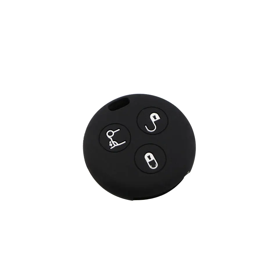 Silicone Car Key Cover Case Skin Protective Bag for Benz Smart City Roadster Fortwo 3 Button Remote Fob Cover