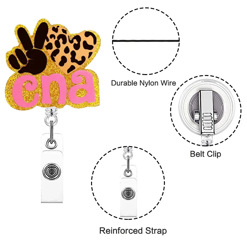 Coconut and Leaves Retractable Badge Reel (Personalized) | Office Badge Reel Clip | Nurse Badge Holder | ID Card Clip Badge Reel