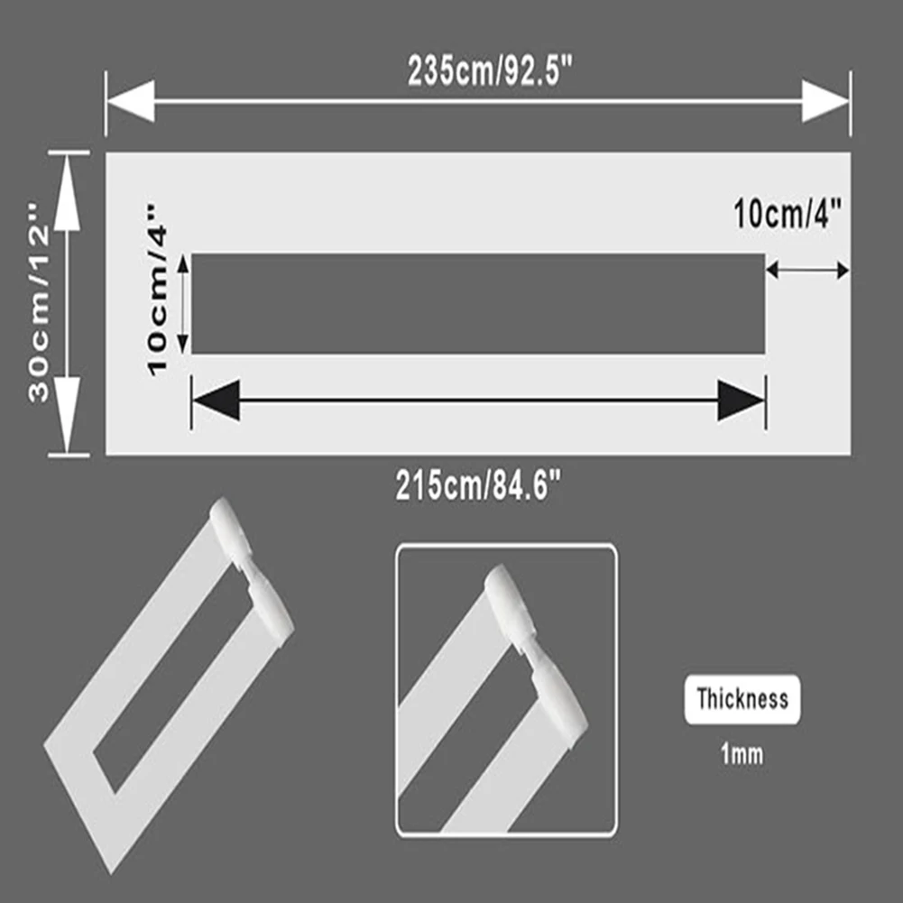 2PCS Reusable Silicone Parking Lot Line Stencils Easy Versatile Parking Lot Line Template Spray Paint Template 4x84.6 Inch