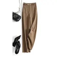 CGC Korean Fashion High Waist Loose Wide Leg Pants Women Woolen Trousers Simple Solid Straight Baggy Pants Casual Jogging Pants - Image 2
