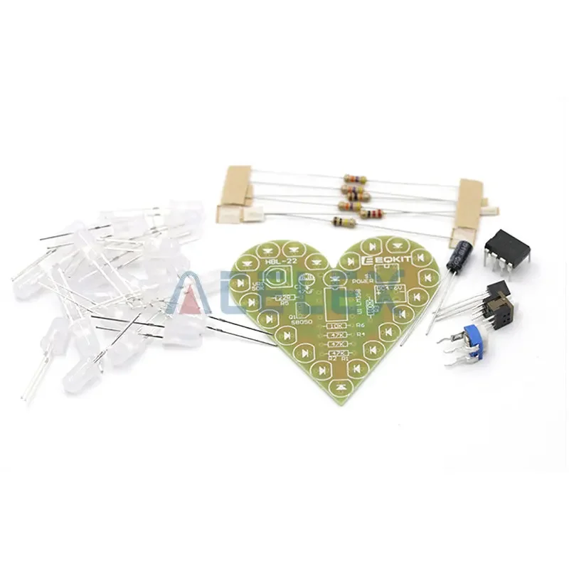 Breathing Lamp Kit DIY Kit Heart Shape Breathing Lamp Kit DC 4V-6V Breathing LED Suite Red White Blue Green DIY Electronic Production For Learning