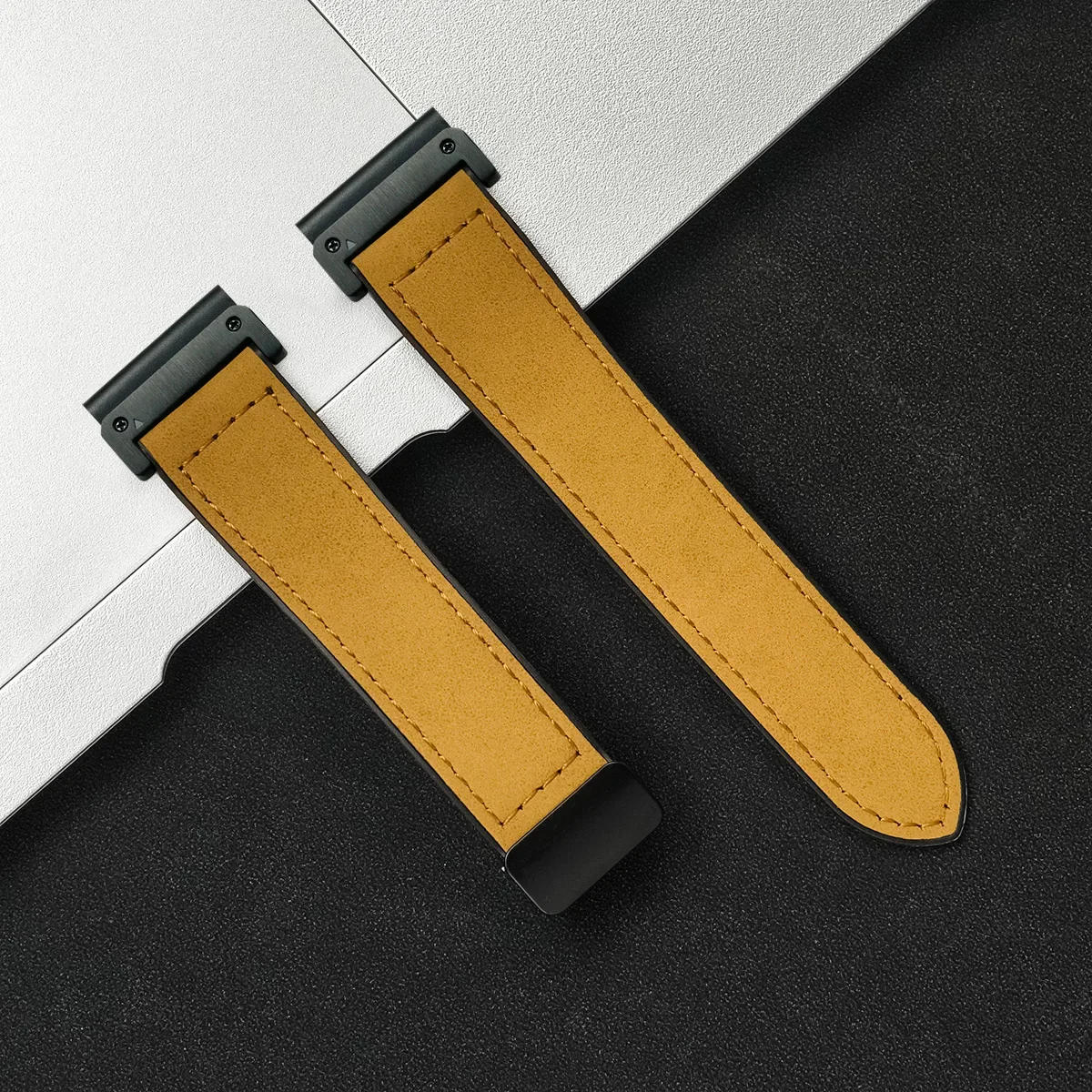 Premium Leather Silicone Sport Band – No-Gap Quick Release Watch Strap