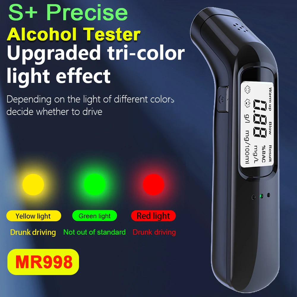 Alcohol tester Breath alcohol tester Non-Contact Breath Alcohol Detector Breathalyzer Rechargeable Portable LCD Digital Alcohol Diagnostic Tool Prevent Drunk Driving