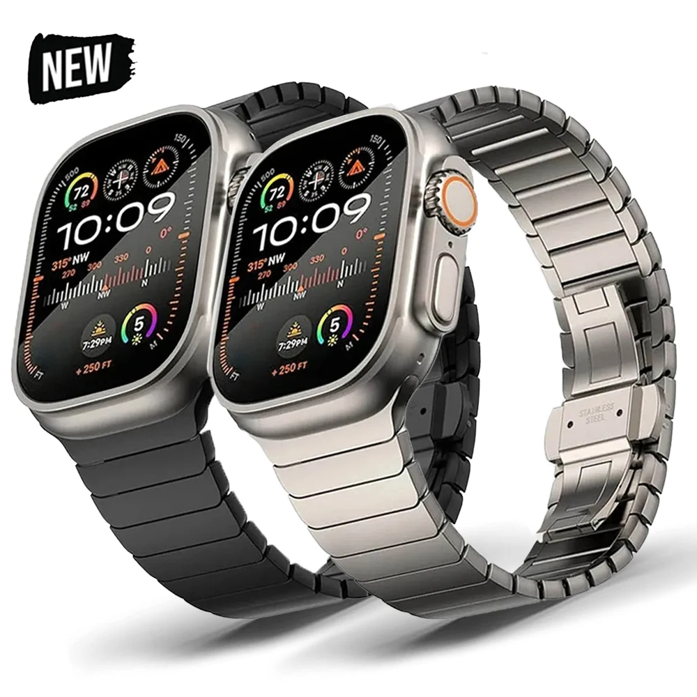 

Браслет из нержавеющей стали для Apple Watch Ultra 2 49 мм 45 мм 42 44 мм, звеньевой браслет для iWatch Series 9 8 7 6 5 4 se 38 40 41 мм Correa
