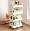 Household Multi-layer Small Cart Storage Rack Floor To Floor Kitchen Bedroom Bathroom Storage Rack Storage Rack With Wheels 2