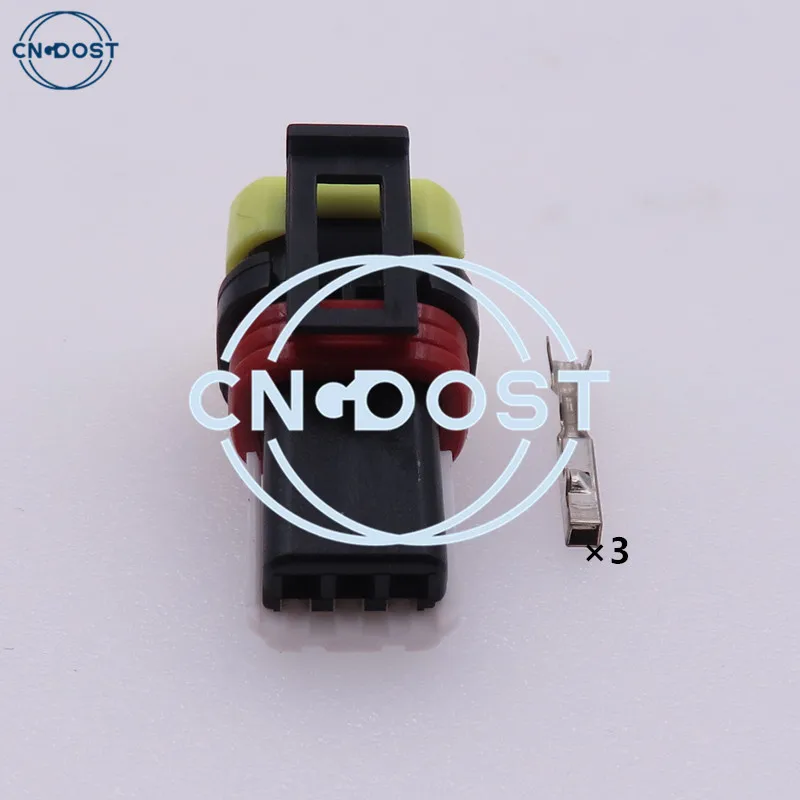 

1 Set 3 Way Automobile Headlight Wiring Connector Light Height Adjustment Motor Socket For Car 1-936527-2