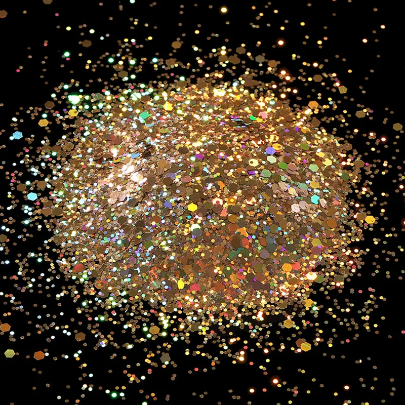 Holographic Chunky Glitter Flakes for DIY Nail Art & Epoxy Creations