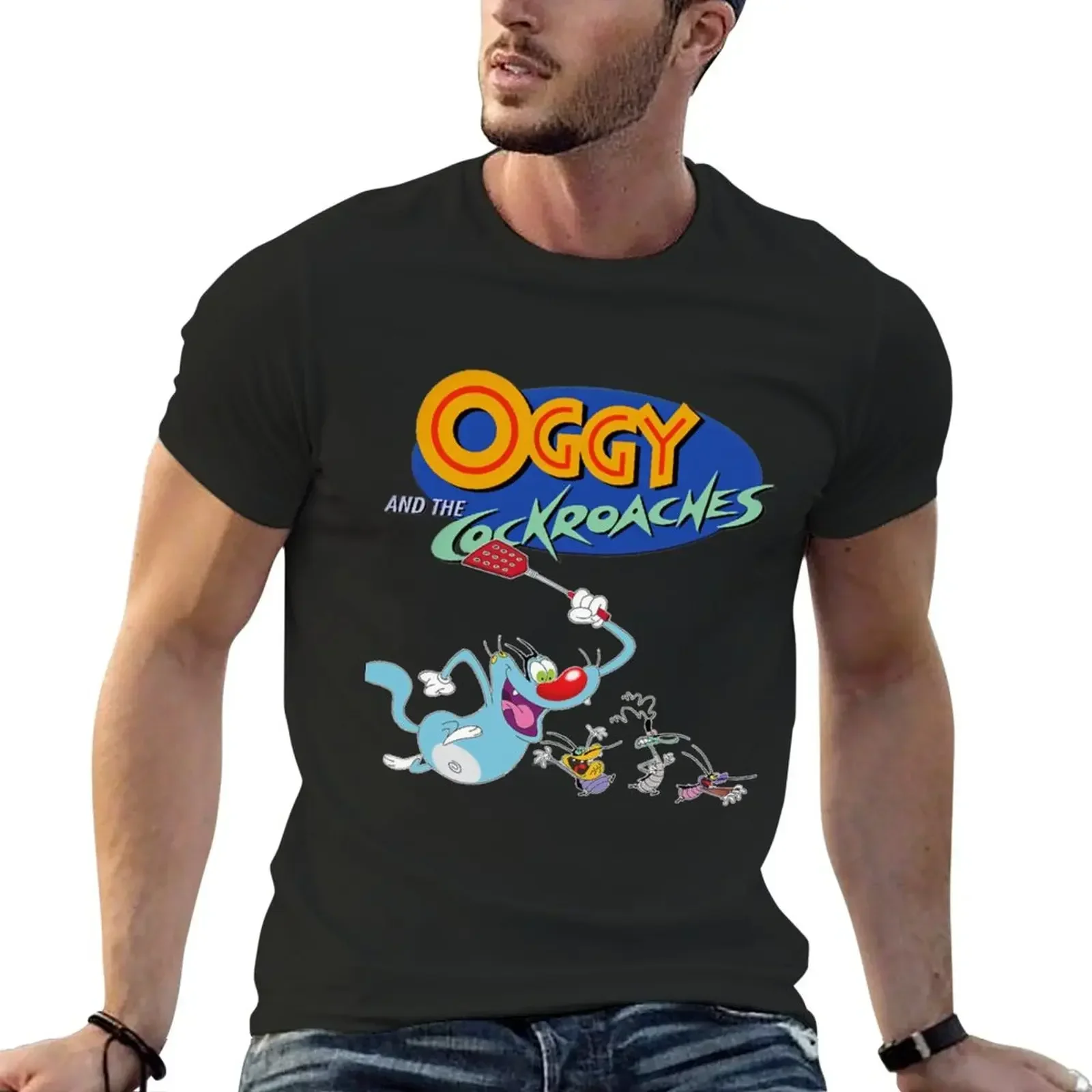 Oggy And The Blocks (72) T-Shirt Vestiti Carini Camicetta Magliette Semplici Da Uomo