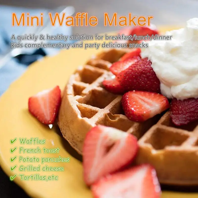 Electric Portable Home Mini Breakfast Machine Waffle Maker Non-Stick Sandwich Breakfast Maker Cooking Utensils For Cookies Cakes