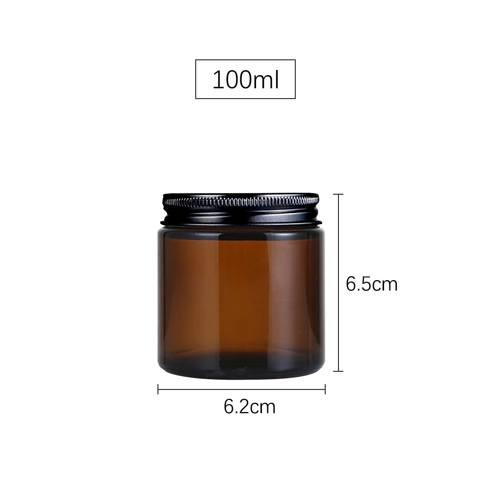 Handmade Glass Cosmetic Jar, Body Lotion Cream Container, Skincare Brown Cosmetic Candles, Aromatherapy, 100g 6