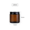 Handmade Glass Cosmetic Jar, Body Lotion Cream Container, Skincare Brown Cosmetic Candles, Aromatherapy, 100g 6
