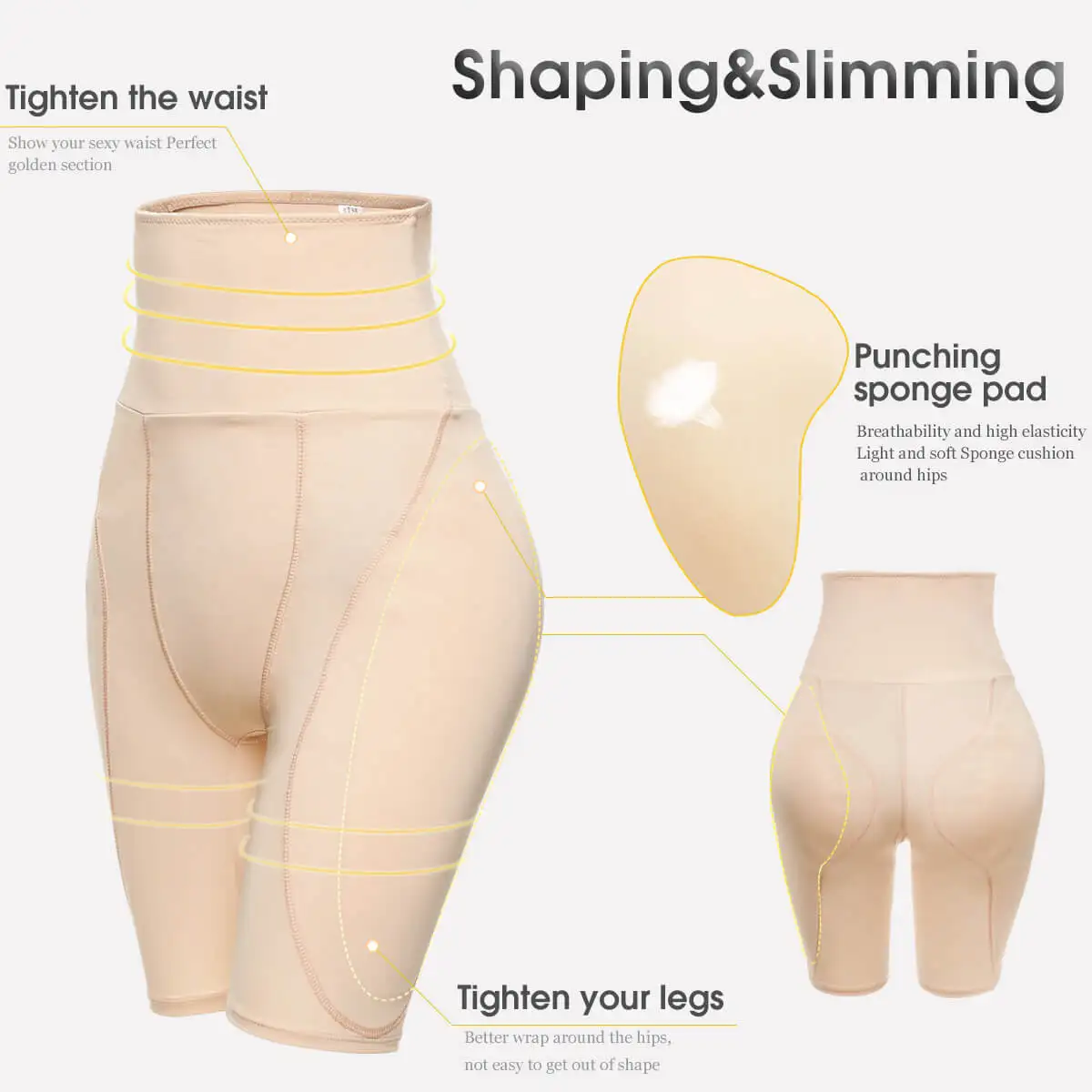 Fashion Padded Hips And Bum Lifter Shapewear(Nude)