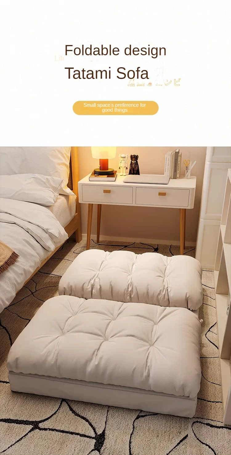 Description Picture 4 of itemLazy Sofa Bedroom Reclining Sleeping Tatami Double Seat Bed Back Chair Balcony Casual Folding Sofa Living Room Furniture