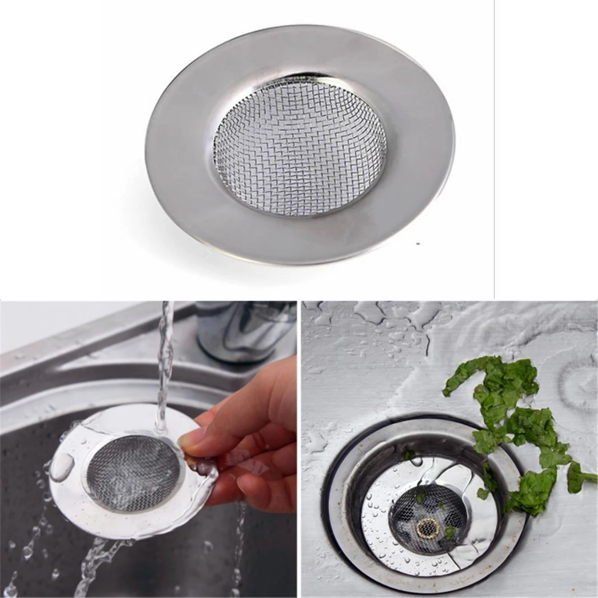 

Stainless Steel Mesh Sink Strainer Kitchen Sink Stopper Bath Hair Filter