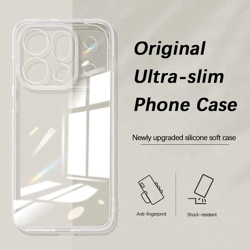 Ultrathin Crystal Clear Phone Case - Non-Yellowing HD Transparent Back Cover Shell