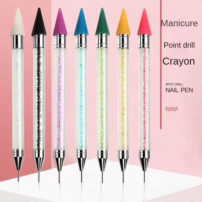 Double Head Nail Art Diamond Embroidery Drill Dot Painting Point Pen With Box Rhinestone Picker Wax Pencil Crystal Handle Tool 4