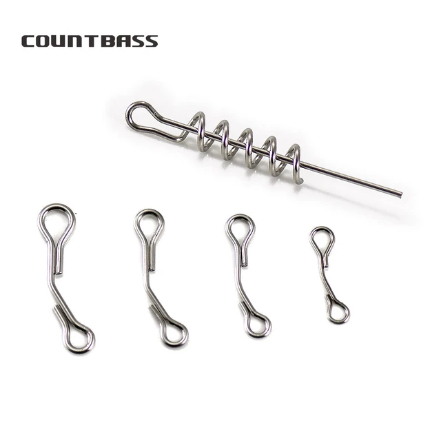 50 or 100pcs/Lot Stainless Steel Spring Lock Pin Fishing Screw Crank Hook  Spring Twist Lock