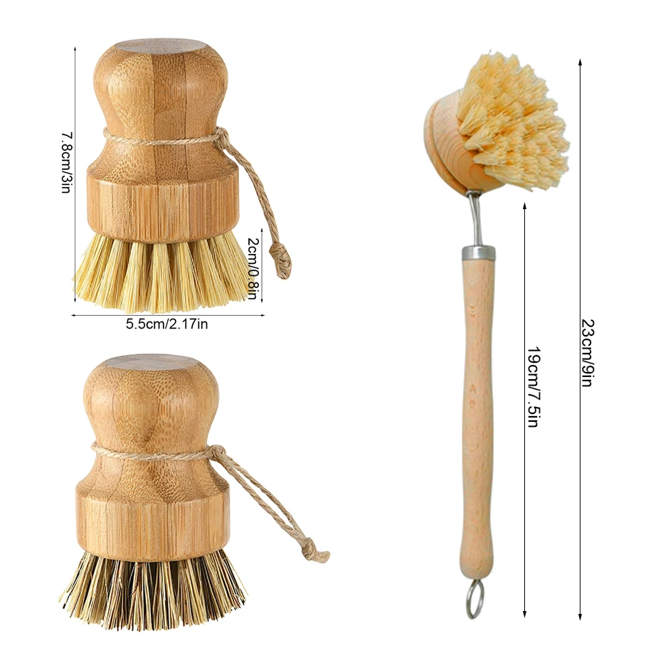 Bamboo Kitchen Cleaning Brush 2