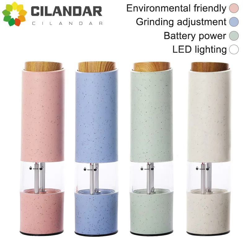 Automatic Salt Pepper Grinder Electric Spice Mill Grinder Seasoning Adjustable Coarseness Kitchen Tools Grinding For Cooking BBQ 1
