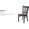 HERCULES Series Black Vertical Back Metal Restaurant Chair Cherry Wood Seat 5