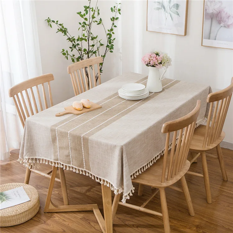 

Modern simple tablecloth waterproof oil free tea TV cabinet cotton linen rectangular table mat