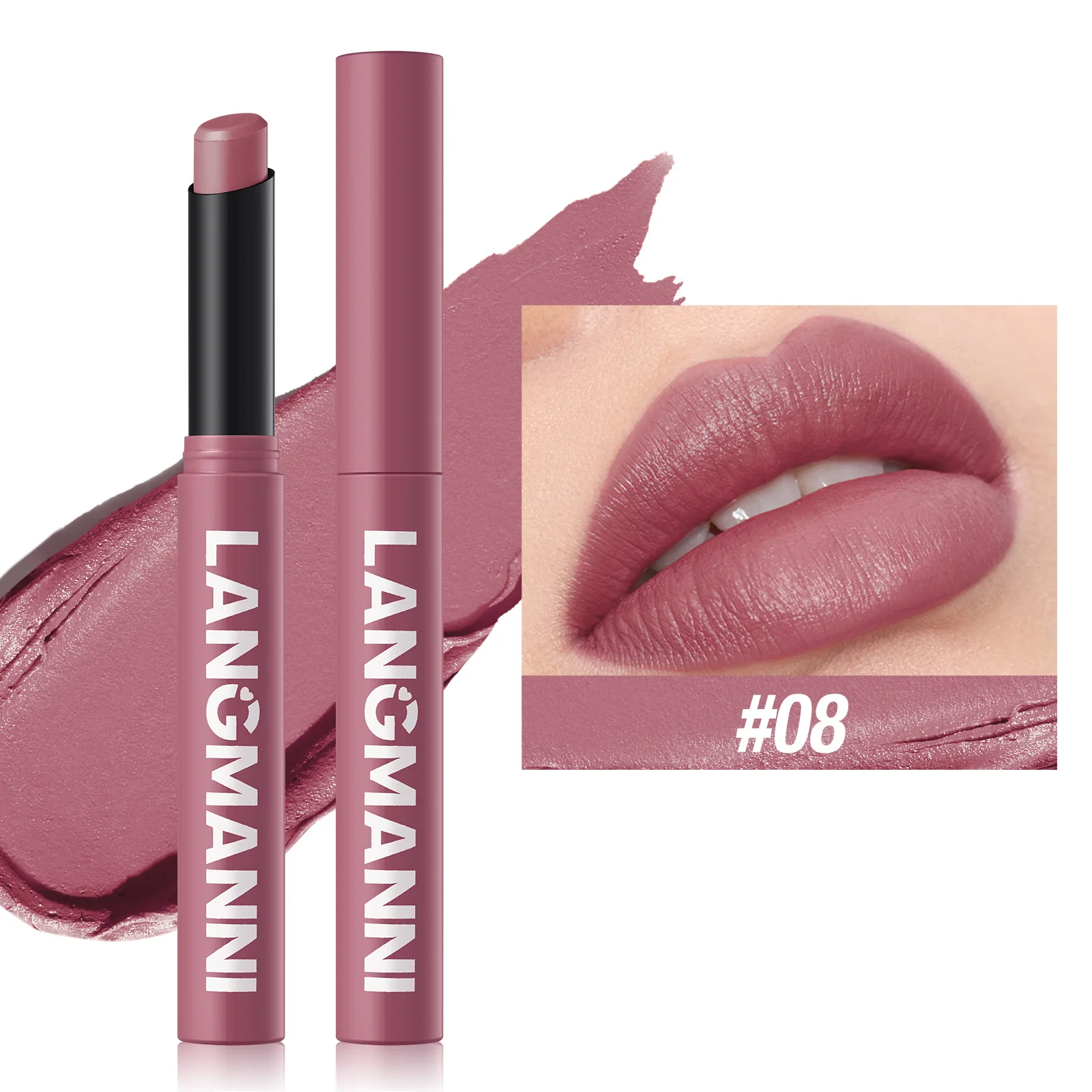New 12 Color Lipstick Stick Matte Velvet Smooth Texture Moisturizing Waterproof Long-lasting Non Fading Professional Lipstick 2g