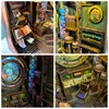 DIY Wooden Book Nook Shelf Insert Miniature Model Kits Ten Thousand Leagues Under the Sea Bookshelf with Light for Friends Gifts 5