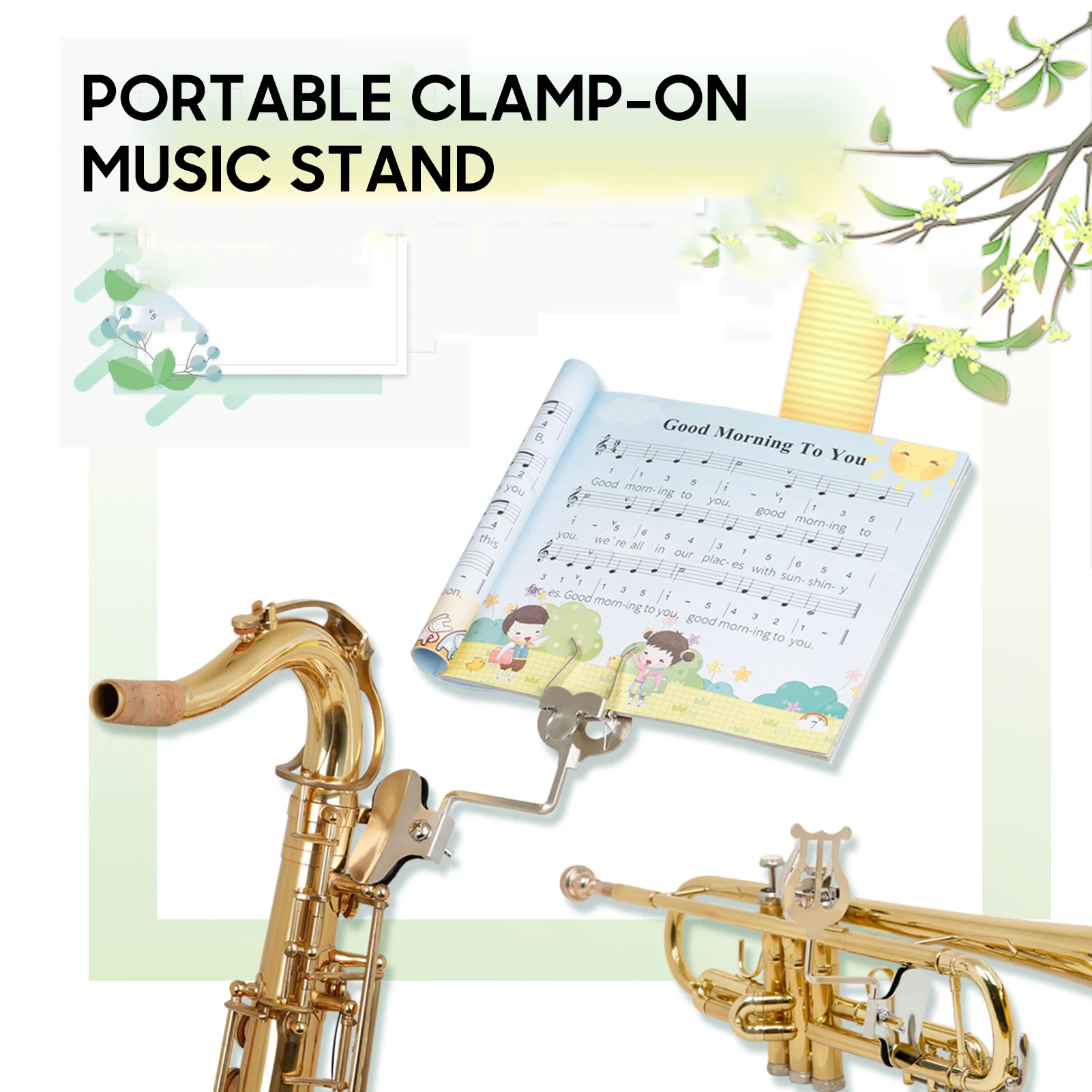 Portable Clampon Music Stand For Saxophone Tenor Horn Trumpet