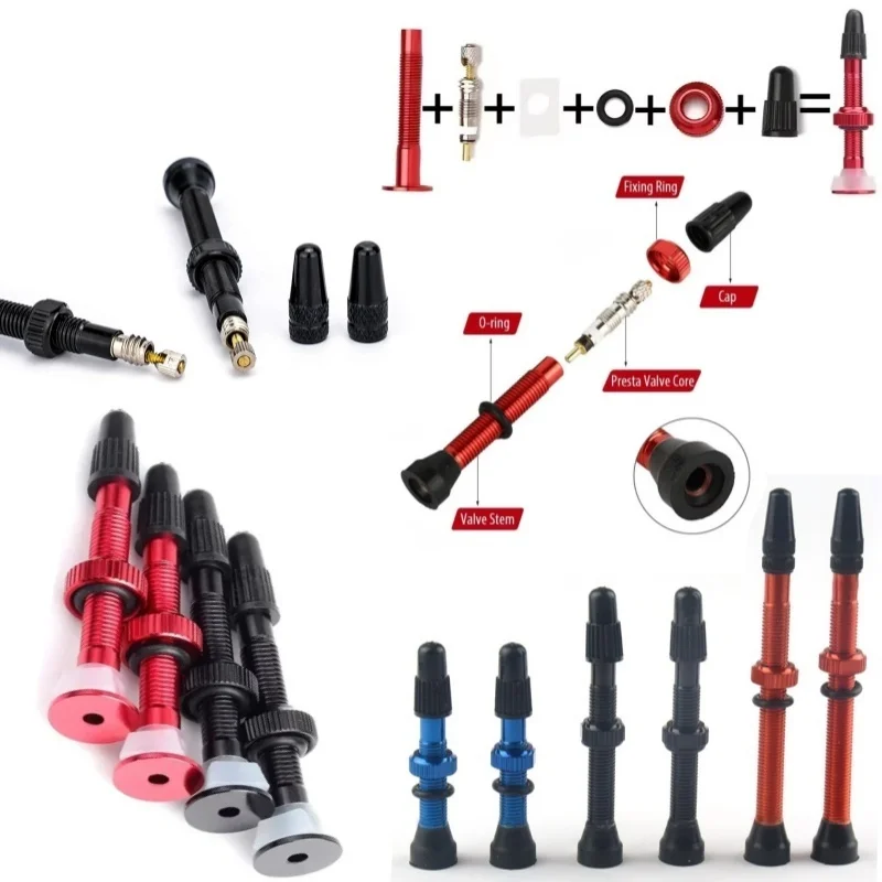 Enhanced Bicycle Tubeless Valve Stems with Integrated Core - 2 Pack, 60mm