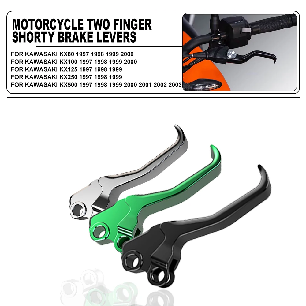 

Motor Aluminium Two Finger Shorty Stunt Brake Lever For KAWASAKI KX80 KX100 KX125 KX250 KX500 KX kx 80 100 125 250 500 1997-2003